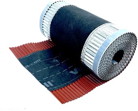 Closoir de Faîtage Souple ventilé Aluminium et Fibre - 300 mm X 5 ml Rouge - ral 8004