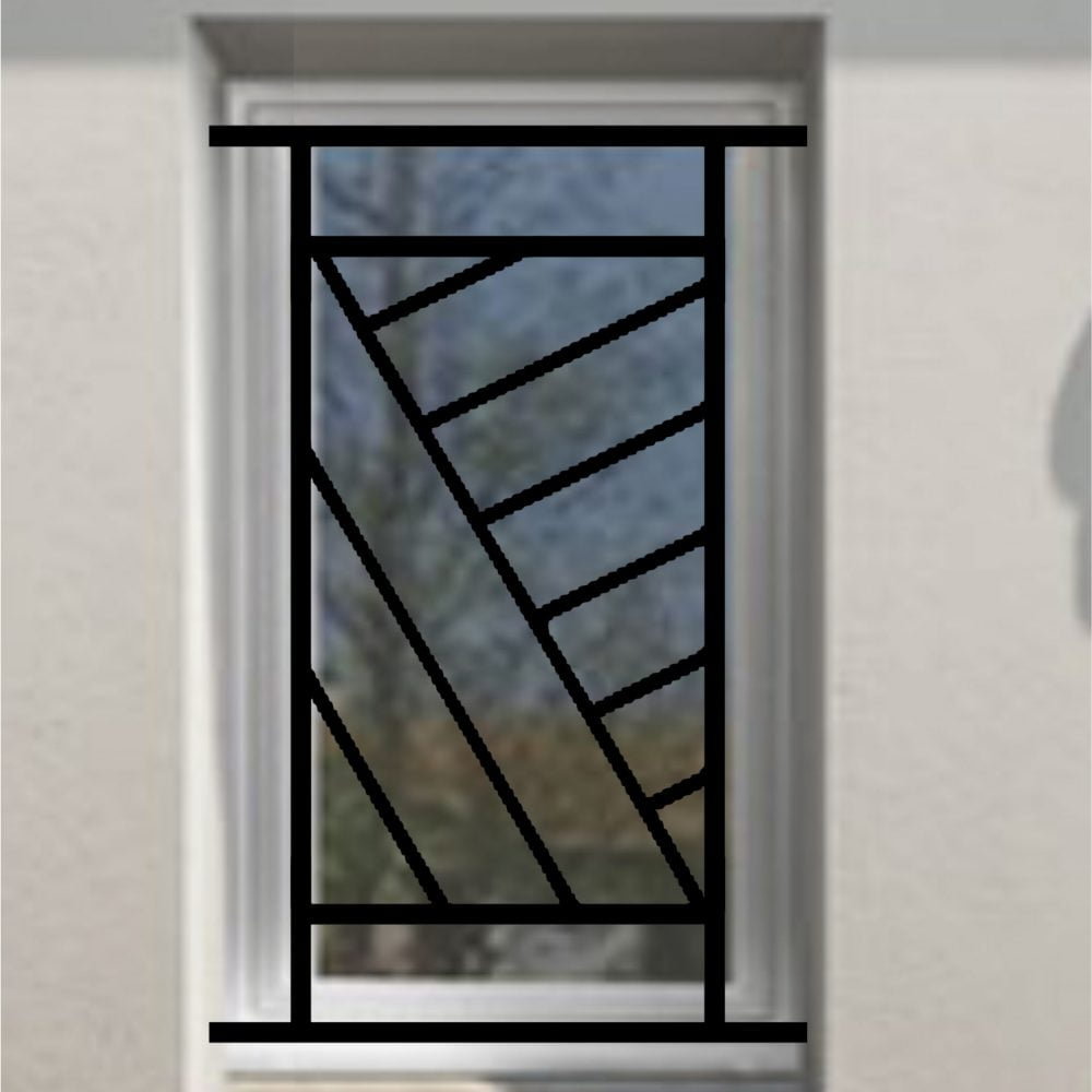 Grille de Defense Omega pour Fenetre H= 105 cm x L= 60 cm (côte tableau)