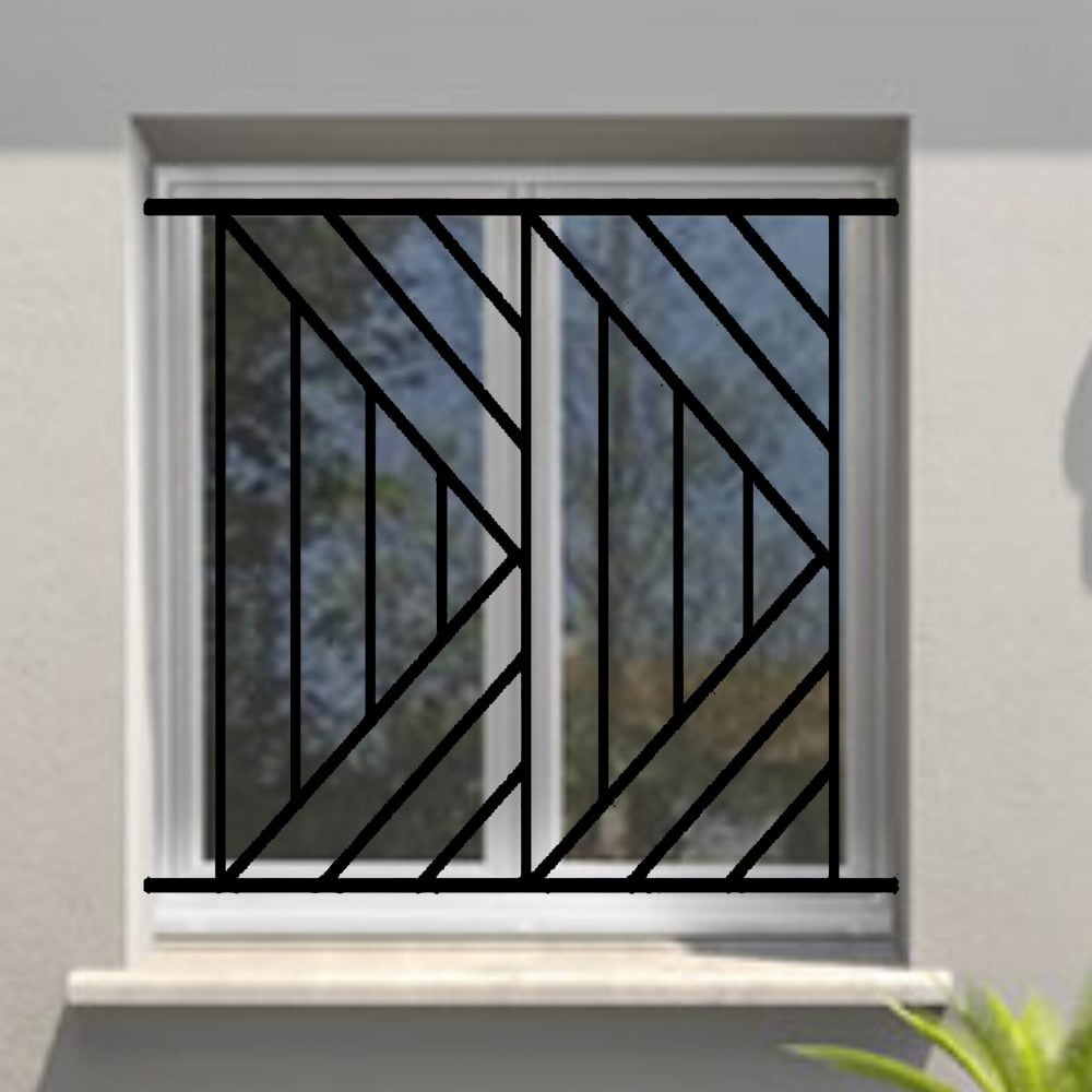 Grille de Defense Isoangle pour Fenetre H= 75 cm x L= 140 cm (côte tableau)