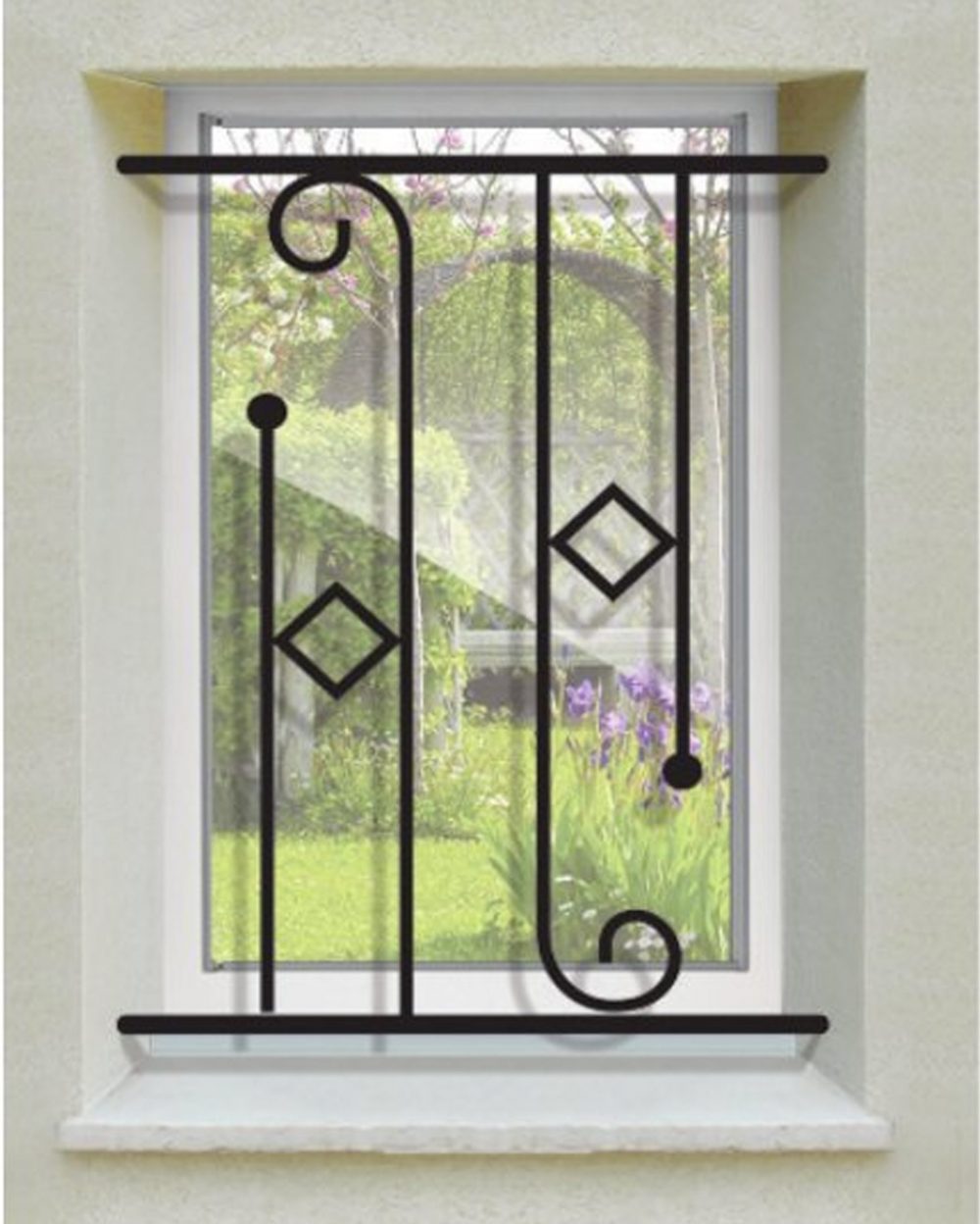Grille de Defense Melania pour Fenetre H= 105 cm x L= 60 cm (côte tableau)