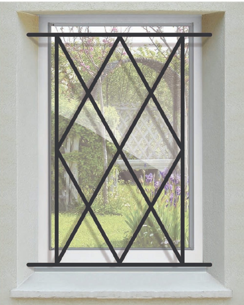 Grille de Defense Aquitaine pour Fenetre H= 95 cm x L= 60 cm (côte tableau)