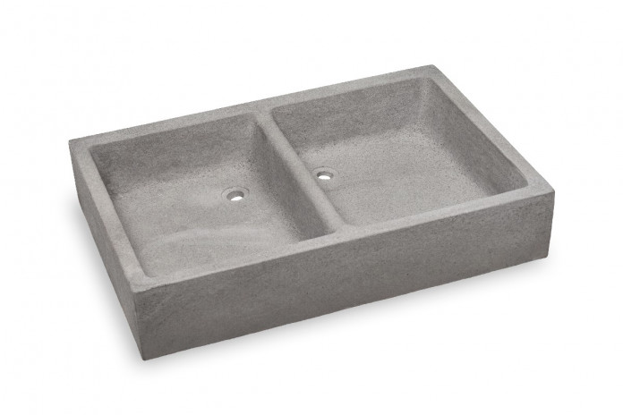 Evier 2 vasque béton – Couleur Gris RAL 7005 – Pour extérieur